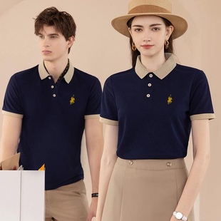 保罗正品 短袖 24夏季 POLO衫 刺绣T恤上衣 夏新款 轻商务丝光棉时尚