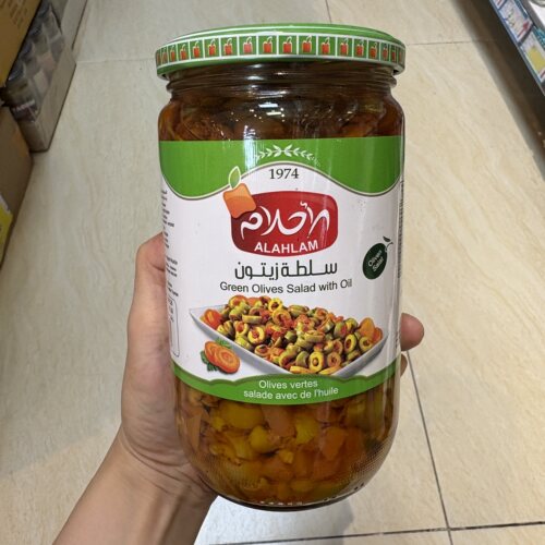 叙利亚进口阿拉姆牌油浸绿橄榄沙拉675g olives in oil橄榄即食