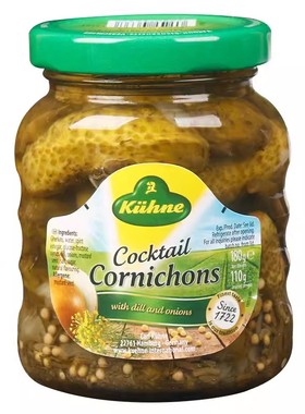 德国进口冠利鸡尾青瓜仔180g 汉堡俄式腌嫩小黄瓜picked cucumber