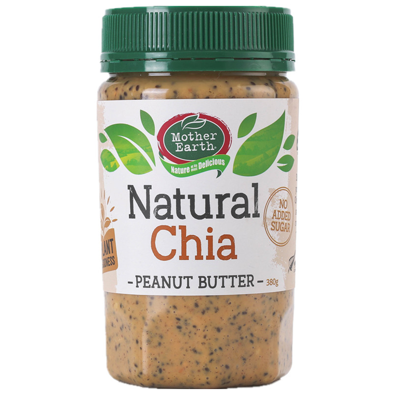 新西兰妈妈农场无添加蔗糖奇亚籽花生酱380克chia peanut  butter