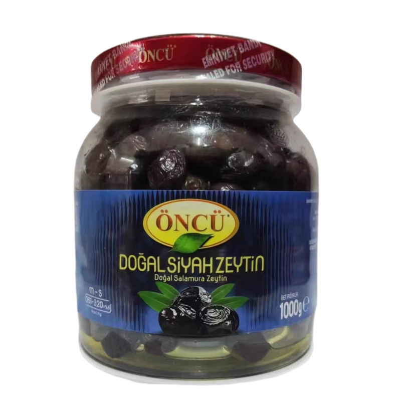 土耳其oncu爱厨带核黑橄榄1kg(m-s) 进口black olive盐渍即食沙拉