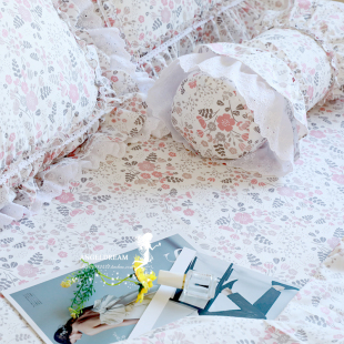 进口欧美！新田园风格**玫瑰园碎花纯棉床上用品四件套