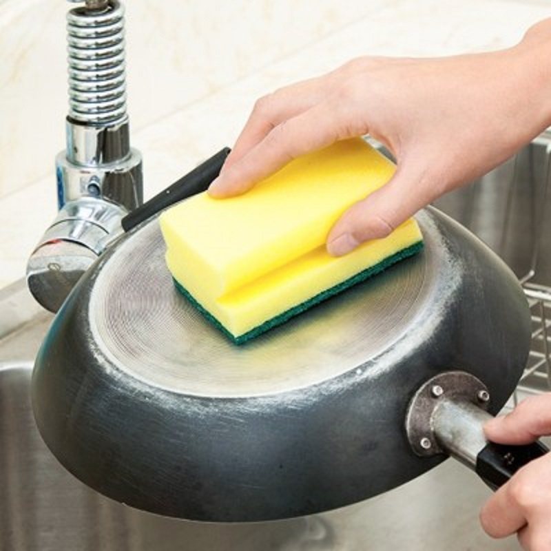 厨房双面海绵擦百洁布洗碗擦刷碗去油污布餐具瓷砖清洁锅刷五个装