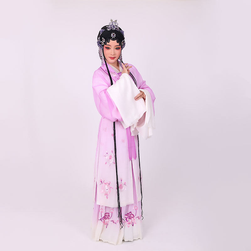 真丝戏曲花旦服装定制古装演出服汉服改良越剧黄梅戏等专业戏服