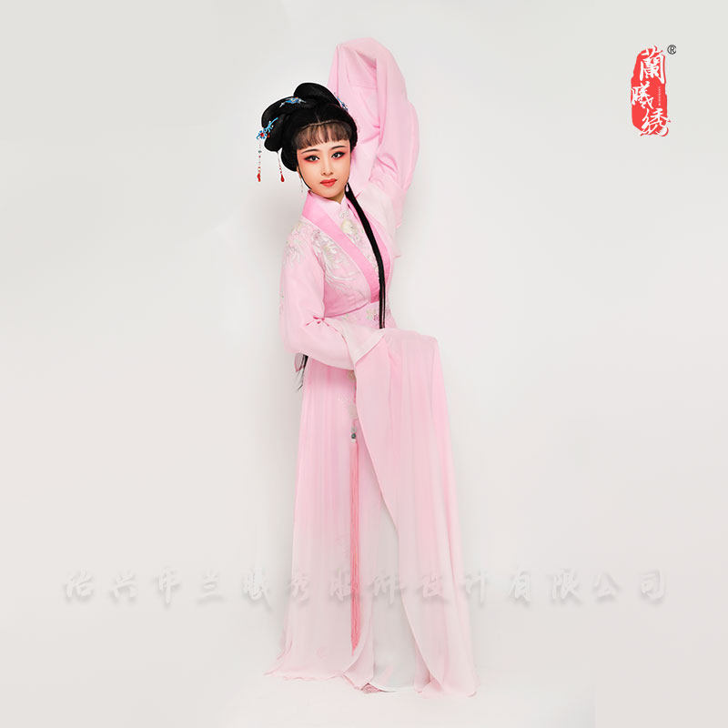 兰曦秀高端定制戏曲真丝花旦服装舞台演出汉服改良越剧黄梅戏服