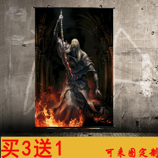 埃尔登指环海报挂画布 宫崎英游戏周边布质防水卷轴画墙画装饰画