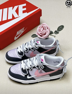 耐克球鞋定制 Nike Dunk Low 捣蛋玩偶芋泥波波复古潮流黑粉板鞋