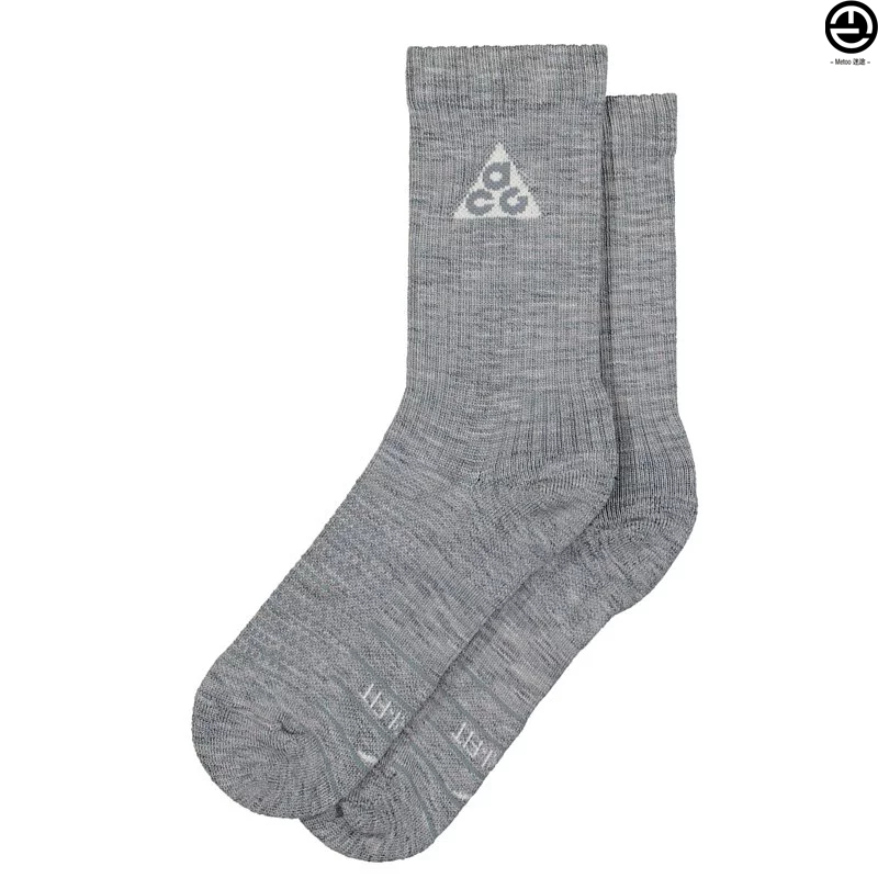 nike/耐克 ss22 acg灰色纯色羊毛透气运动长袜 da2599-065