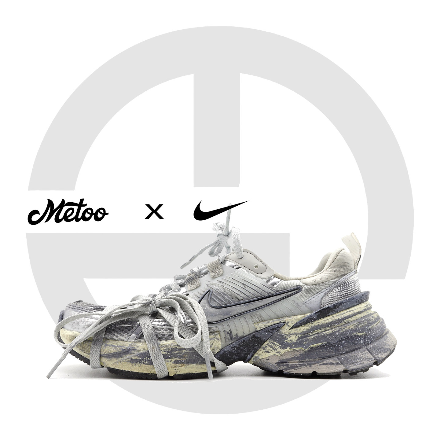 迷途定制球鞋 Nike V2K Run 废土风涂鸦增高透气休闲轻便运动鞋