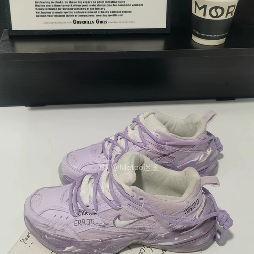 迷途定制球鞋 Nike M2K Tekno 莫凡 紫色星河 做旧 低帮 老爹鞋