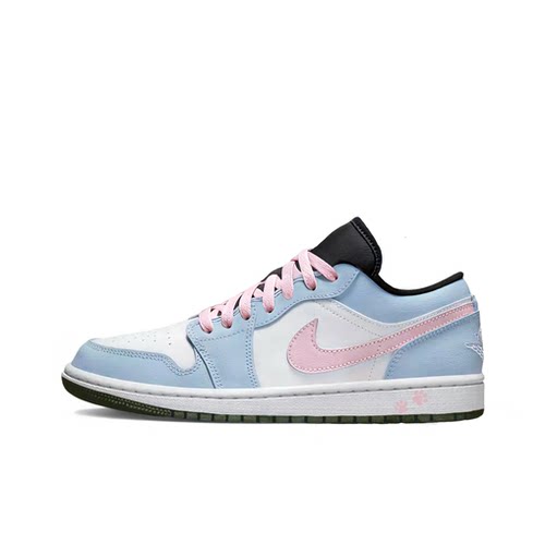 迷途定制球鞋 Air Jordan 1 Low 蓝莓酱校园风蓝粉低帮AJ1篮球鞋