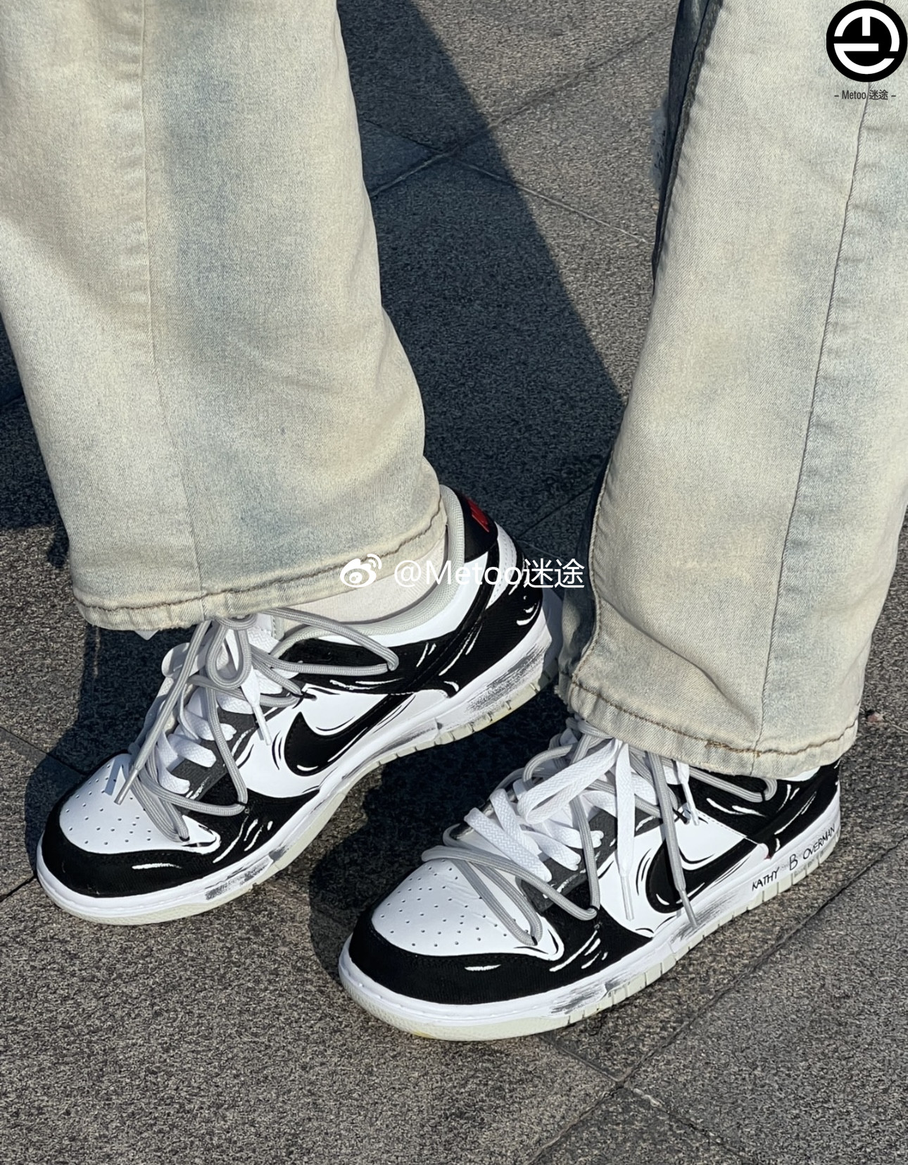 耐克球鞋定制 nike dunk low 时空次元漫画线条手绘涂鸦男款板鞋