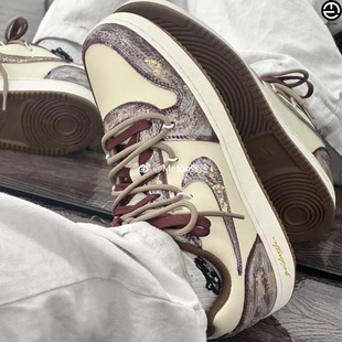 正品定制球鞋 Nike EBERNON 淘金热艺术烫金涂鸦手绘低帮板鞋