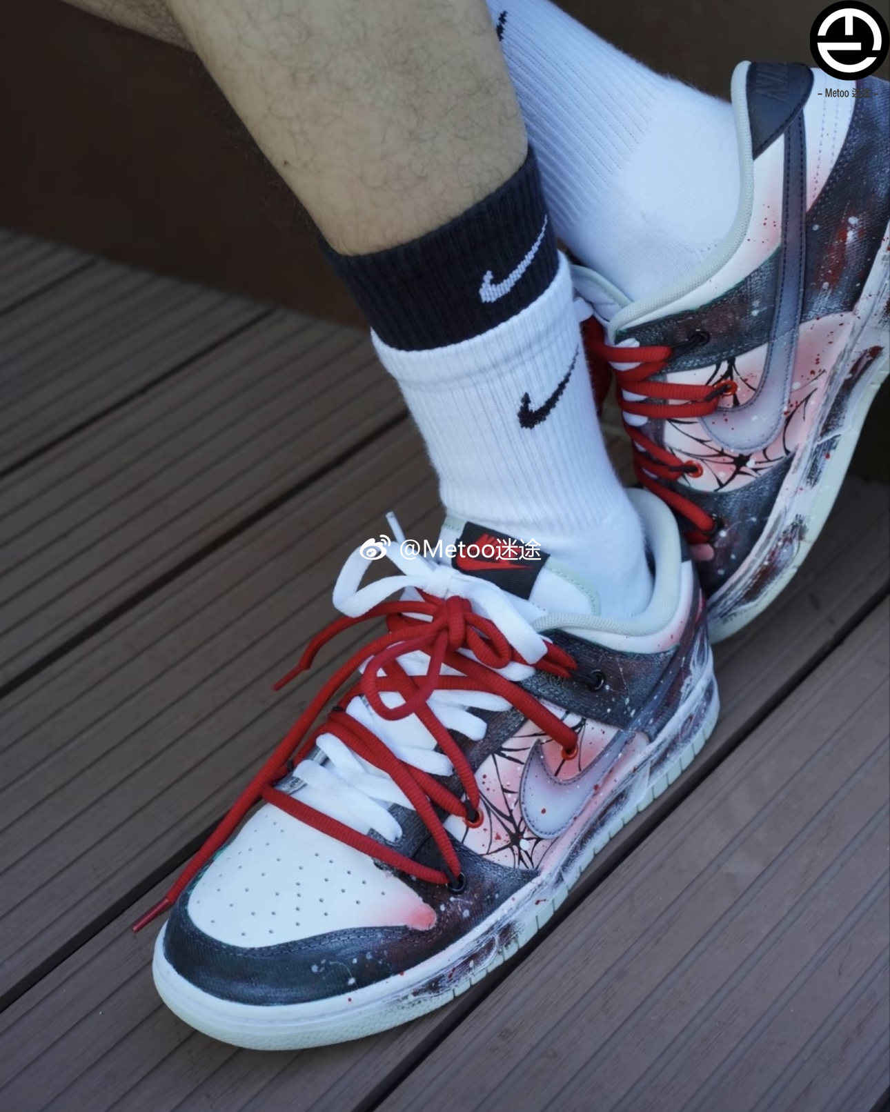耐克球鞋定制 Nike Dunk Low平行宇宙蜘蛛侠改色泼墨解构低帮板鞋
