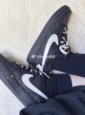 正品定制球鞋 Nike Court Borough 女子泼溅泼墨解构风复古板鞋