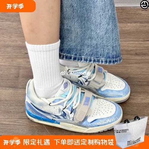 正品定制球鞋 Jordan Legacy 312 海潮领航解构涂鸦复古篮球鞋