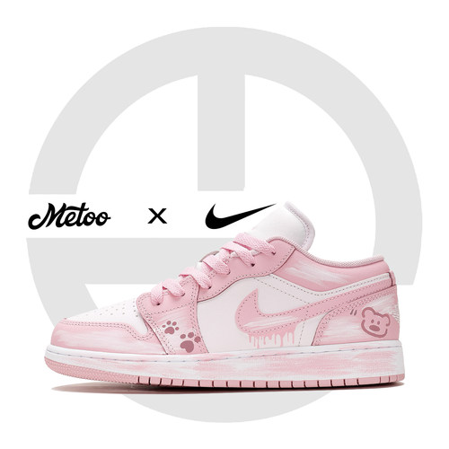 迷途定制球鞋 Air Jordan 1 Low 软萌小熊涂鸦告白低帮AJ1篮球鞋