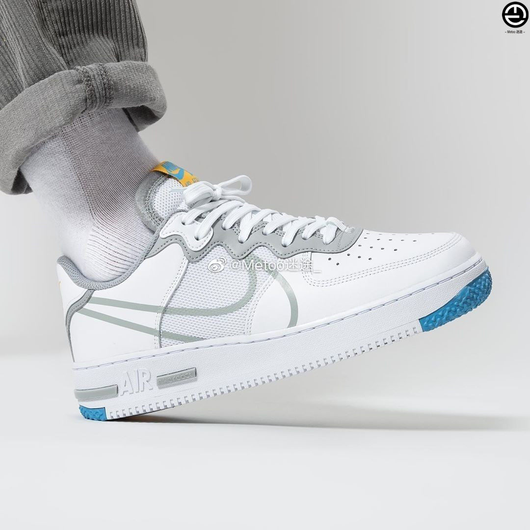 nike/耐克 air force 1 react 男女冰蓝泡棉底软弹空军一号ct1020