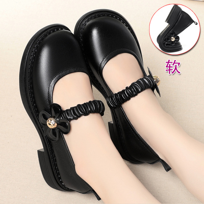 小皮鞋学院风厚底玛丽珍浅口单鞋