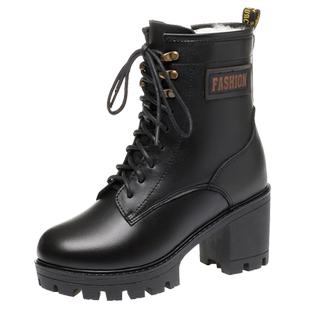 真皮大棉鞋女鞋冬加绒加厚马丁靴女款皮毛一体羊毛靴子短靴雪地靴