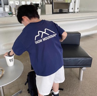 T恤儿童夏装 童装 小童薄款 男宝宝白色半袖 潮 上衣夏季 纯棉男童短袖