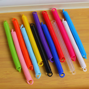 彩色弹簧绳钥匙扣电话线伸缩弹力绳diy半成品钥匙链防丢手绳