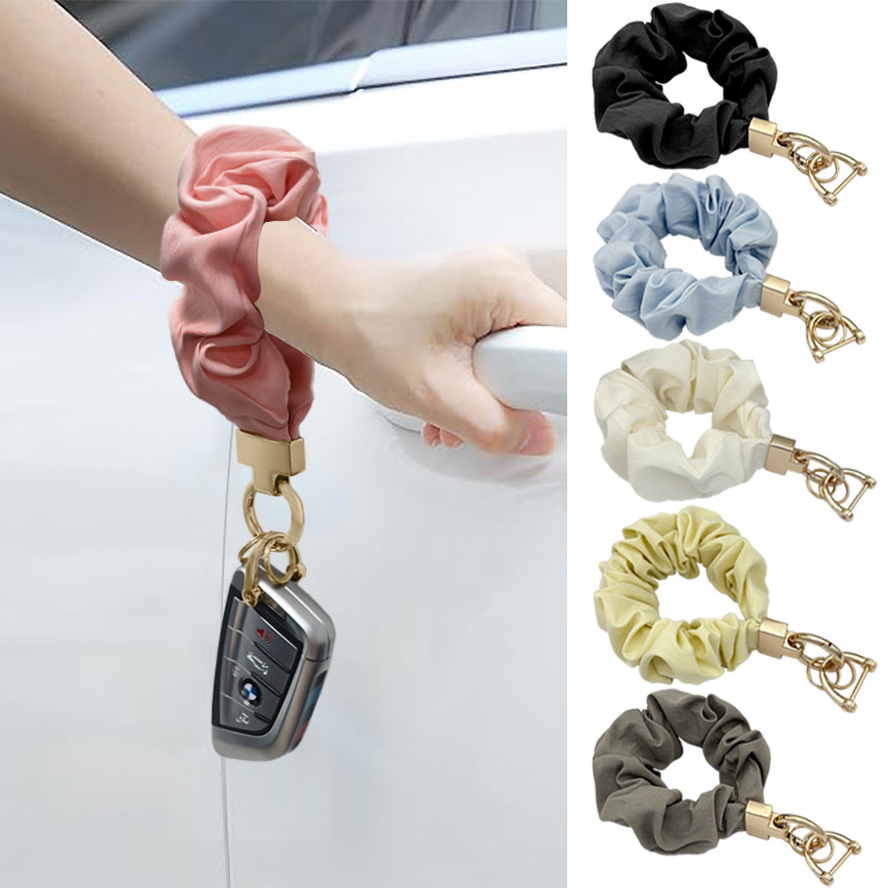 小众设计感大肠圈钥匙扣手机饰品挂件复古美式风格亚马逊欧美布艺