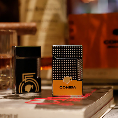 COHIBA高希霸双火打火机个性时尚防风一键切换硬软火礼盒装