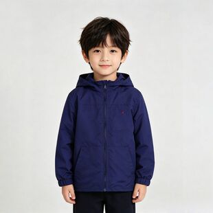 贝哆哈儿童春秋款外套男童女童休闲运动上衣连帽风衣长袖拉链衫