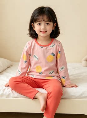 贝哆哈儿童保暖内衣家居服女童卡通内衣套装中童长袖长裤秋衣秋裤