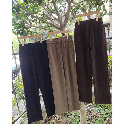 贝哆哈女士春秋款休闲裤垂感宽松阔腿裤长裤显瘦直筒裤大码女裤