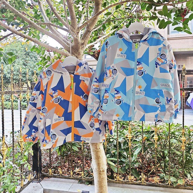 贝哆哈儿童秋冬款外套冲锋衣男童卡通连帽棉衣中小童棉袄保暖棉服