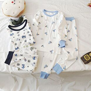 贝哆哈男童秋衣秋裤套装家居服长袖保暖内衣睡衣儿童棉毛衫两件套