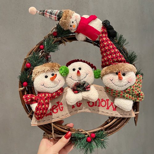 圣诞节藤圈装饰品挂件门窗挂饰