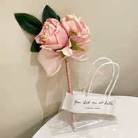 Глубокий вентилятор-двойный розовый лук цветочный ручка