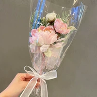 Розовые золотые розы - букет луков