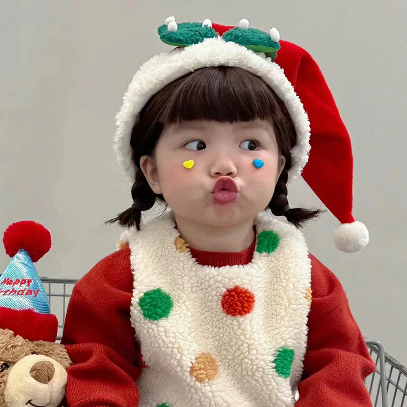 儿童圣诞帽可爱麋鹿帽子毛绒帽氛围装饰亲子拍照道具装扮节日礼物