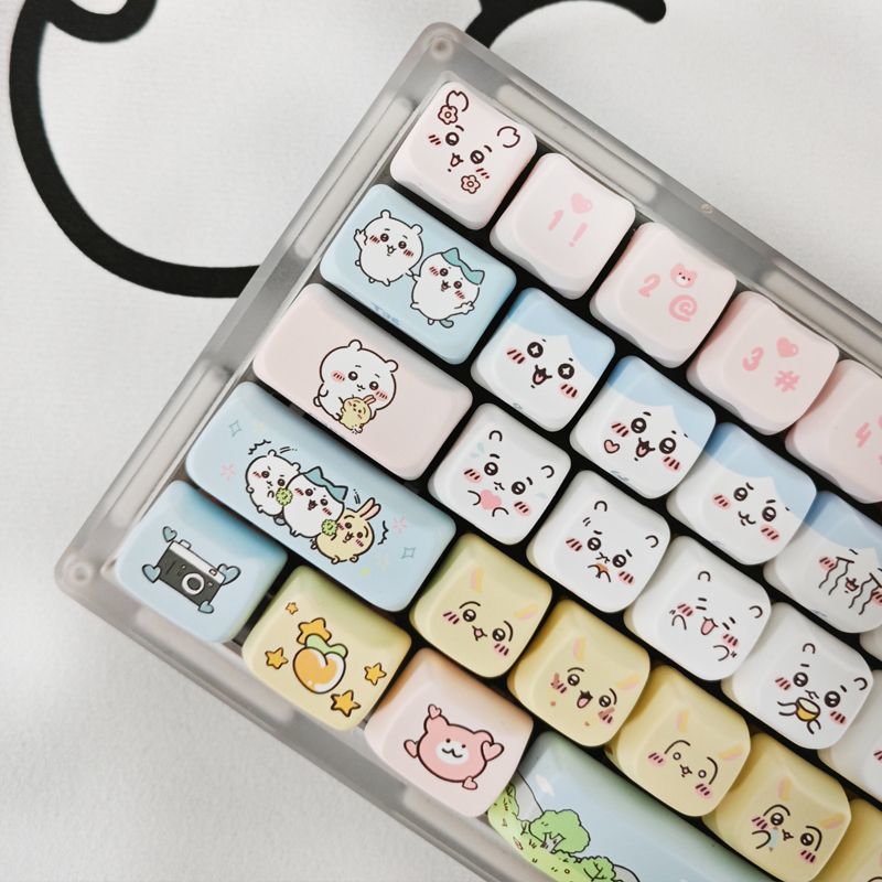 三小只mao高度猫猫头热升华可爱键帽适配60 68 75 82 87 98 104