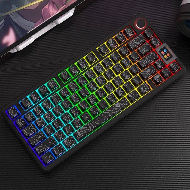 等高线wooting侧刻键帽线条原厂高度无极黑白HI8 F99 104 F87 G75