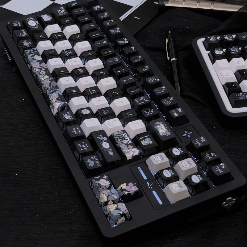墨色花园键帽FC高度热升华DIY机械键盘适配60\61\68\75\87\99\104,电脑硬件/显示器/电脑周边,键帽,淘宝优惠券,粉丝福利购,淘宝优惠卷
