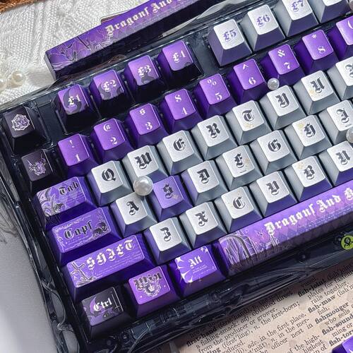 龙与骑士紫色主题键帽
