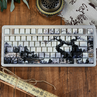 冰蕊华侧刻国风键帽客制化键盘PBT适配wooting ace68 狼蛛S98LT75