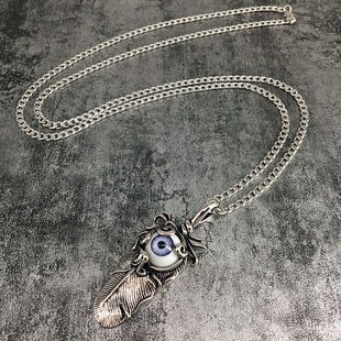 余文乐同款羽毛项链男女潮牌叶子鹰爪吊坠挂件百搭毛衣链夏季配饰