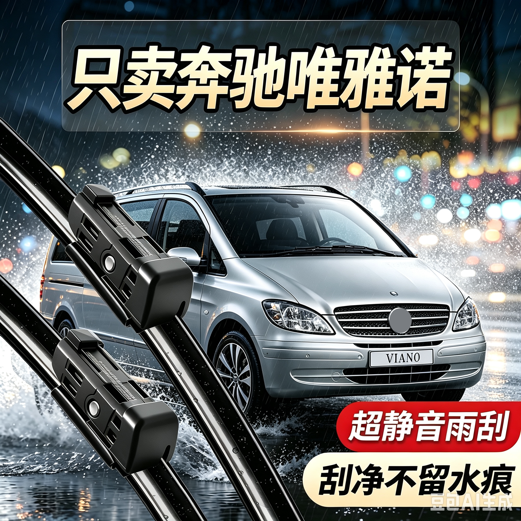 奔驰唯雅诺专用雨刮器无骨静音