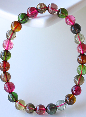 碧雅碧玺手链一物一图正品老料玻璃体7mm女款单圈通透12.67g证书