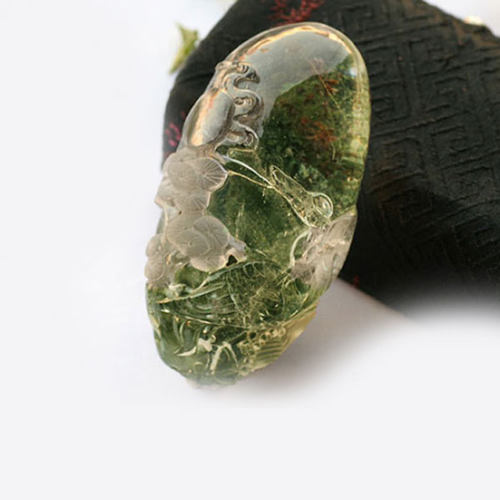 碧雅天然绿幽灵吊坠大号正品绿幽灵把玩件 - 封面