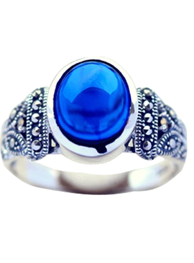 民族风925银泰国手工镶嵌戒子