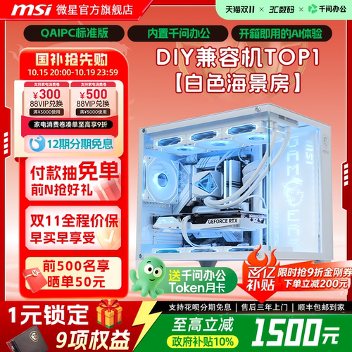 【国补10%】微星5060/Ti白海景房