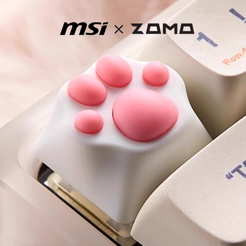 MSI微星&ZOMO原创猫爪键帽可爱女生客制化机械磁轴无线键盘游戏