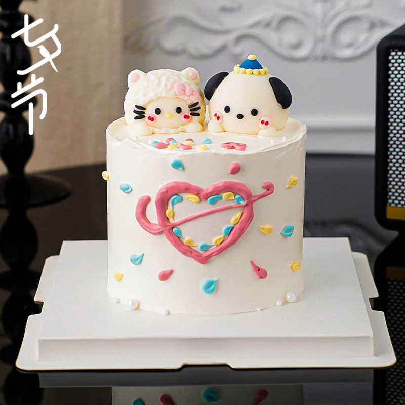情人节蛋糕装饰摆件帕恰狗kt猫巧克力成品情侣告白甜品烘焙装扮,节庆用品/礼品,蛋糕/烘焙装饰用品,淘宝优惠券,粉丝福利购,淘宝优惠卷